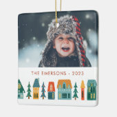 Winter Thuis Foto Keramisch Ornament (Links)