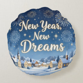 Winter thuis Nieuwjaar Ronde Kussen