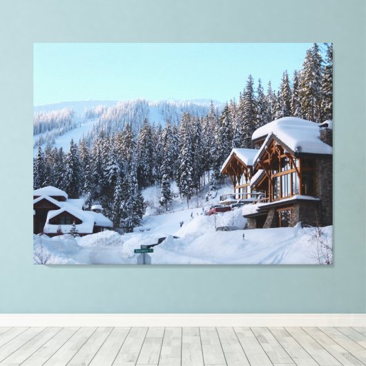 Winter Thuisscène Canvas Afdruk (Insitu (Houten vloer))