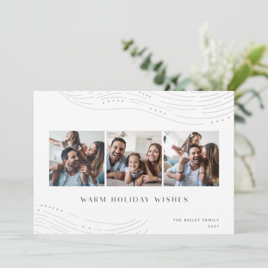 Winter Tidings | 3 Foto-collage Feestdagenkaart (Staand voorkant)