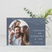 Winter Tidings | Enkele foto Feestdagenkaart (Staand voorkant)