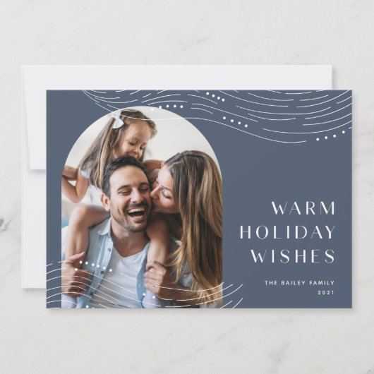 Winter Tidings | Enkelvoudige fotowandwens Feestdagenkaart (Voorkant)