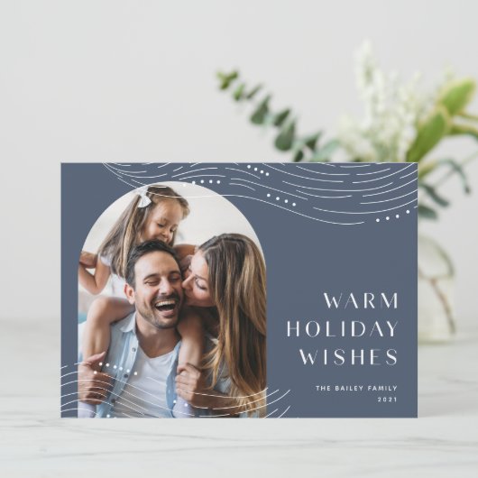 Winter Tidings | Enkelvoudige fotowandwens Feestdagenkaart (Staand voorkant)
