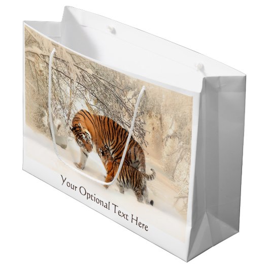 Winter Tigers aangepaste cadeautas (Voorkant Gekanteld)