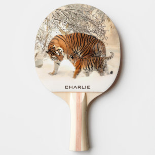 Winter Tigers aangepaste monogram ping pongpeddel Tafeltennisbatje