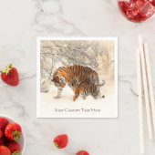 Winter Tigers aangepaste papieren servetten (Insitu)