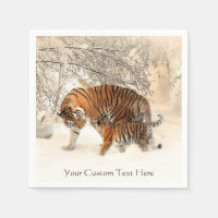 Winter Tigers aangepaste papieren servetten