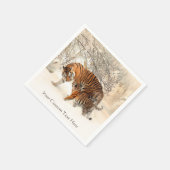 Winter Tigers aangepaste papieren servetten (Hoek)