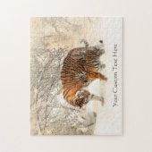 Winter Tigers aangepaste puzzel (Verticaal)