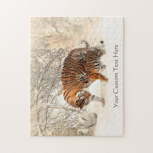 Winter Tigers aangepaste puzzel Legpuzzel (Verticaal)