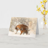 Winter Tigers custom wenskaart Kaart (Gele Bloem)