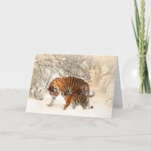 Winter Tigers custom wenskaart Kaart