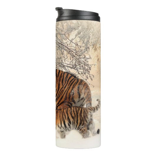 Winter Tigers tumbler Thermosbeker (Geroteerd rechts)