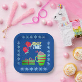 Winter Tijd Reus Papieren Bordje (Feest)