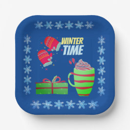 Winter Tijd Reus Papieren Bordje