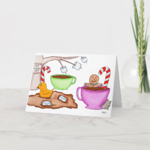 Winter - Tijd voor warme chocolademelk Feestdagen Kaart