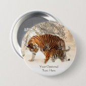 Winter Tijgers aangepaste knoppen Ronde Button 7,6 Cm (Voorkant /achterkant)