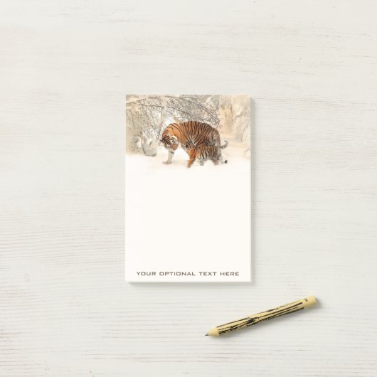 Winter Tijgers aangepaste post-it noten Post-it® Notes (Op bureau)