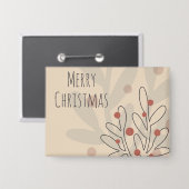 Winter time floral design, christmas holidays  button (Voorkant / Achterkant)