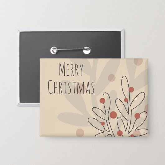 Winter time floral design, christmas holidays  button (Voorkant / Achterkant)