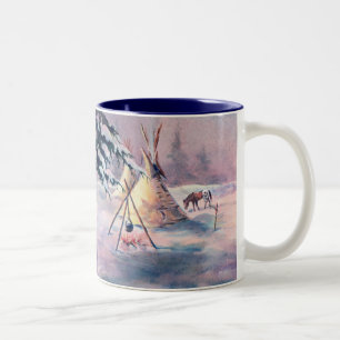 WINTER TIPI FIRE & APPALOOSA by SHARON SHARPE Tweekleurige Koffiemok