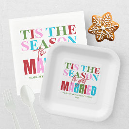 Winter Tis The Season To Get Married Meisjesuitje Papieren Bordje