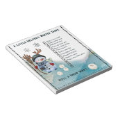 Winter To-Do List Notepad Snowman and Marshmallow Notitieblok (Schuin)