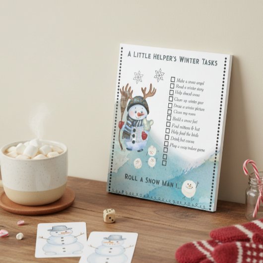 Winter To-Do List Notepad Snowman and Marshmallow Notitieblok