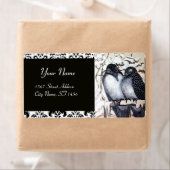 WINTER-TORTELDUIFJES, Damask Etiket (Insitu)