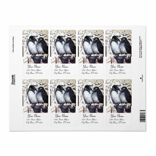WINTER-TORTELDUIFJES ETIKET (Full Sheet)