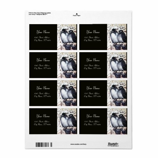 WINTER-TORTELDUIFJES ETIKET (Full Sheet)