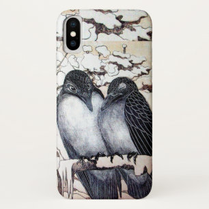 WINTER-TORTELDUIFJES IN SNEEUW Black en White Teke Case-Mate iPhone Case