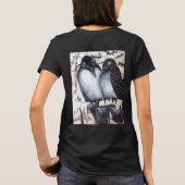 WINTER-TORTELDUIFJES IN SNEEUW Black en White Teke T-shirt (Achterkant)