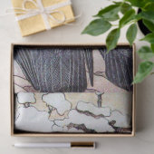 WINTER-TORTELDUIFJES in SNEEUW Black White Tissuepapier (Geschenk)