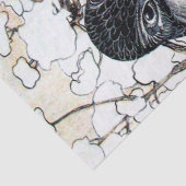 WINTER-TORTELDUIFJES in SNEEUW Black White Tissuepapier (Detail)