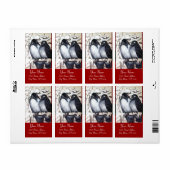 WINTER-TORTELDUIFJES, rood Etiket (Full Sheet)