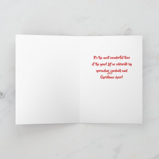 Winter Town Christmas Wenskaart (v1) Feestdagen Kaart (Binnen)