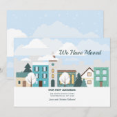 Winter Town Moved Announement Kaart (Voorkant / Achterkant)