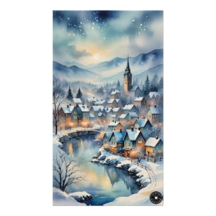 Winter Town Print Foto Afdruk