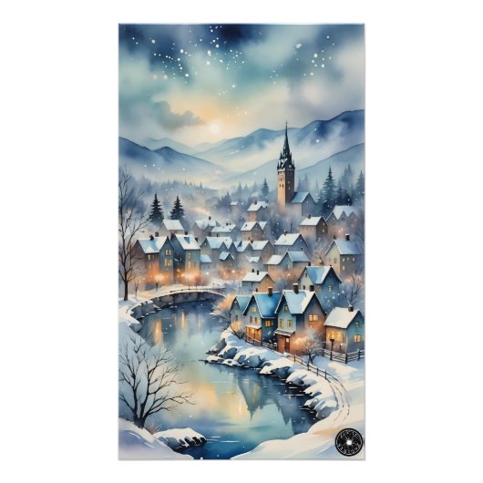 Winter Town Print Foto Afdruk (Voorkant)