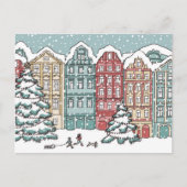 Winter Town Scene Briefkaart (Voorkant)