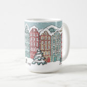 Winter Town Scene Koffiemok (Voorkant rechts)