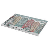 Winter Town Scene Snijplank (Hoek)