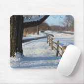 Winter Trail & Fence natuur foto Muismat (Met muis)