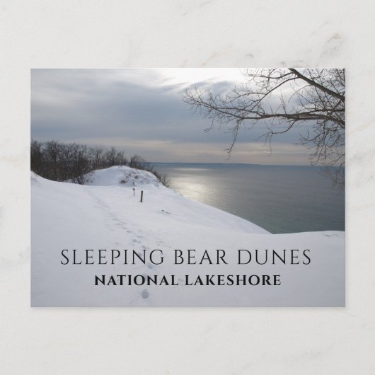 Winter Trail Lake Michigan, SLeeping Beer Dunes Briefkaart (Voorkant)