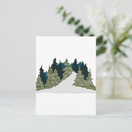 Winter Trail Scene Briefkaart (Staand voorkant)