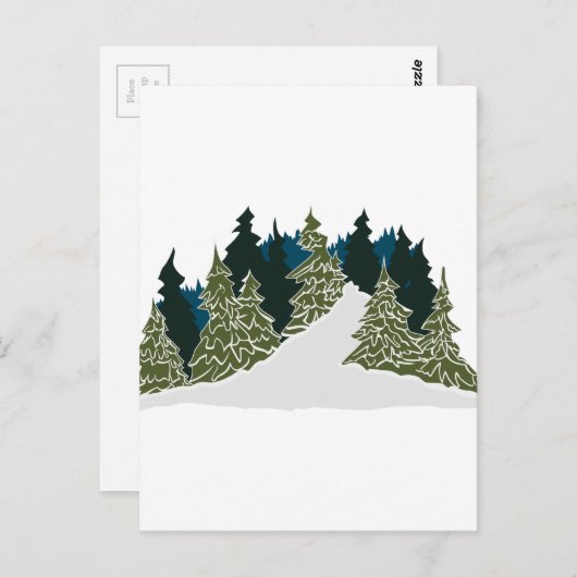 Winter Trail Scene Briefkaart (Voorkant / Achterkant)