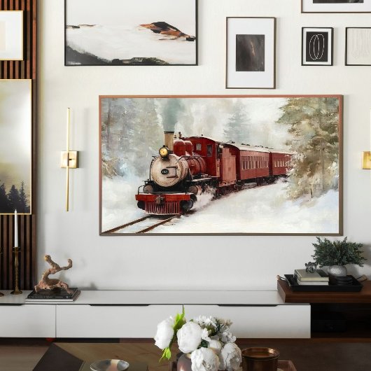 Winter Train Journey Print | Samsung Frame TV Art