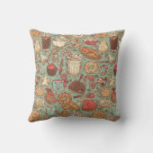 Winter Treats & Drinks Pattern | Cozy Café Holiday Kussen (Achterkant)