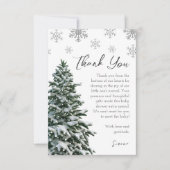 Winter Tree Baby shower Dank je kaart (Voorkant)